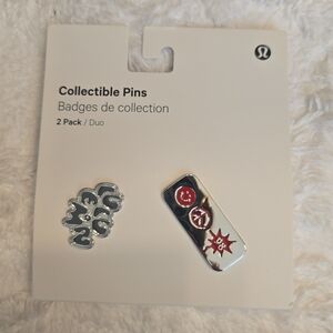lululemon athletica Silver and Red Collectible Pins
